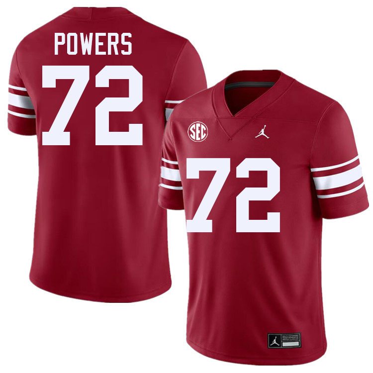 Oklahoma Sooners #72 Ben Powers College Football Jerseys,Uniforms-Throwback